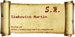 Simkovics Martin névjegykártya